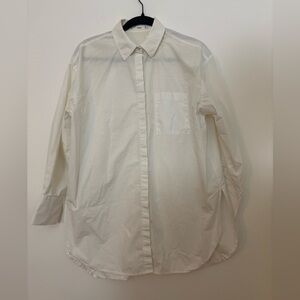 Mango MNG Cotton Oversized White Long Sleeve Button Down Shirt Women’s Size 6